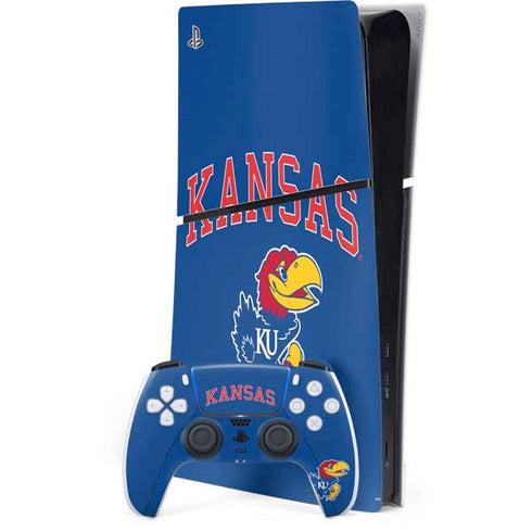 University of Kansas Collegiate Text PlayStation PS5 Skins